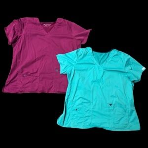 3 Med Couture Scrub Tops - size 3XL